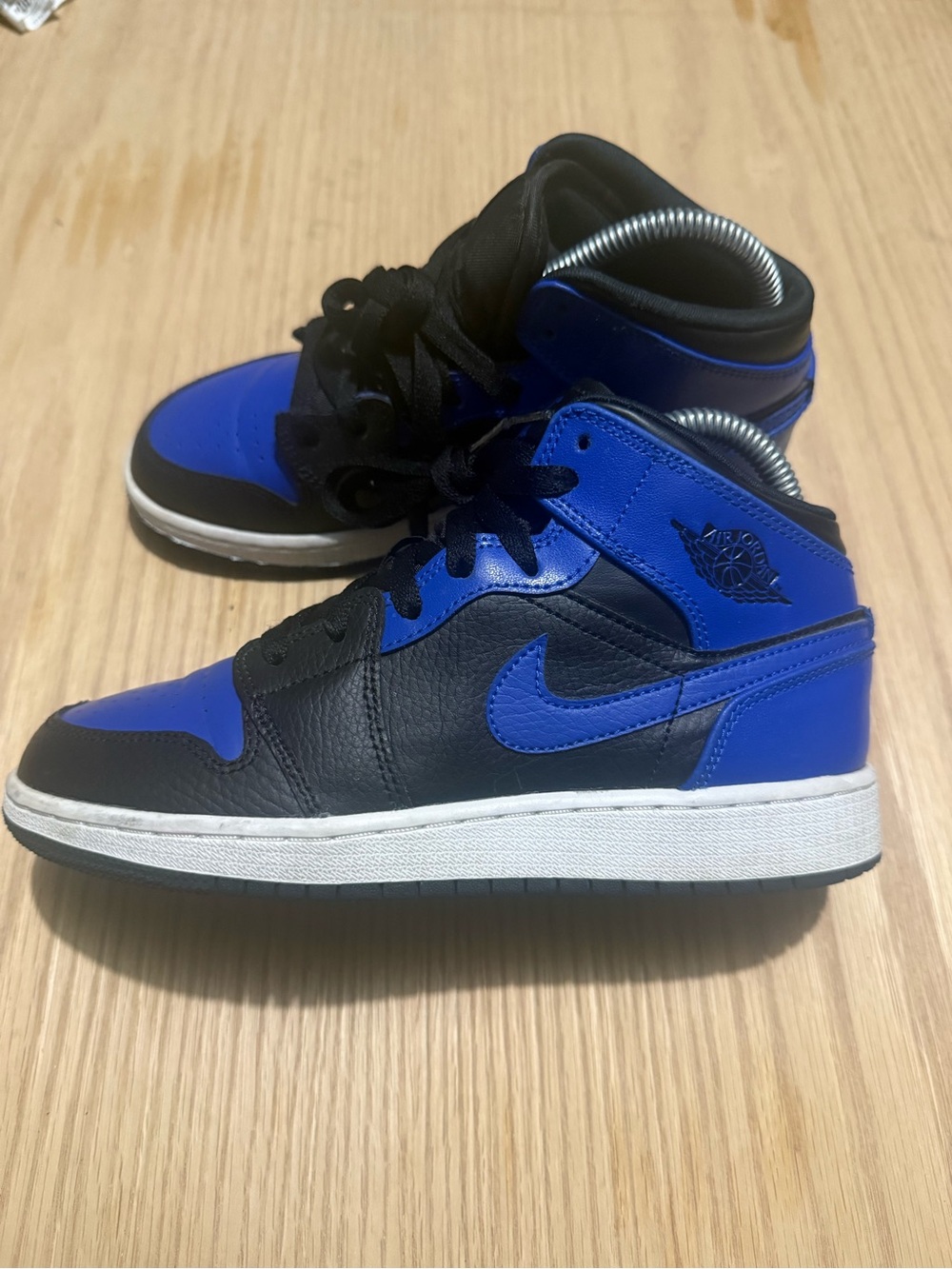 Nike Kids Black and Hyper Royal Blue High-Top Sneakers